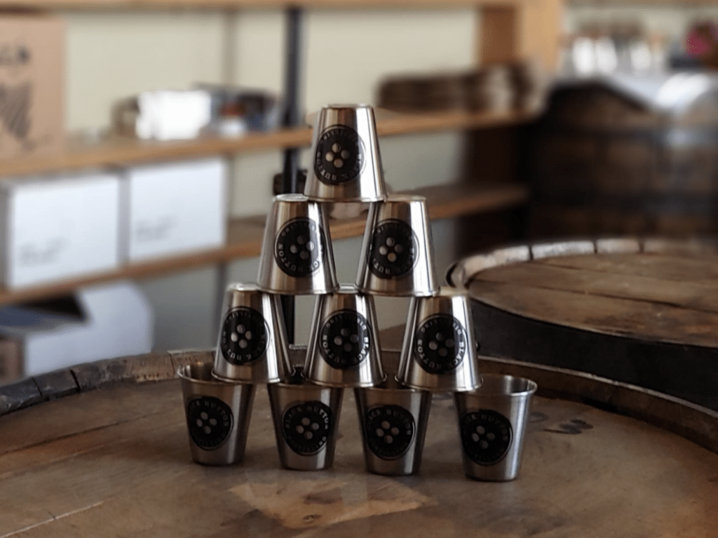 Stainless Steel Shot Glasses Set of 4 Black Button Distilling