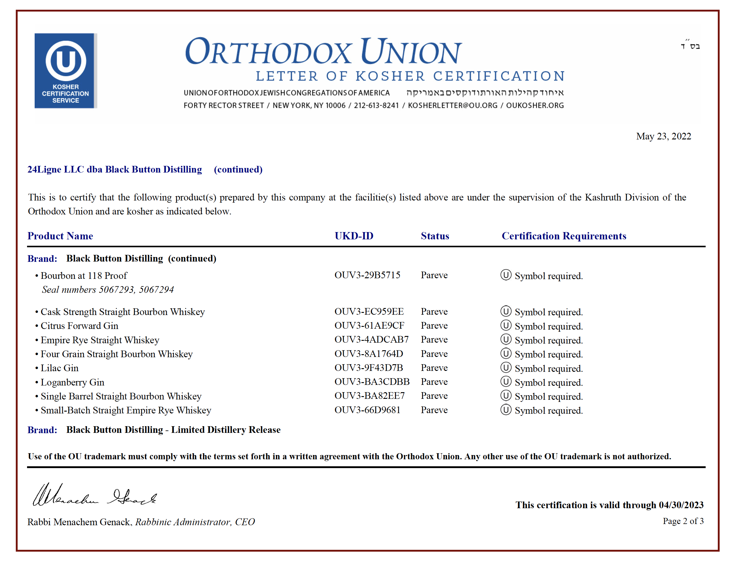 Orthodox Union Kosher Certification - Page 2